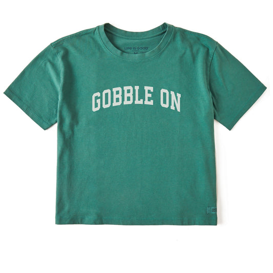 Women's Gobble On Arch Short Sleeve Crusher Boxy Tee