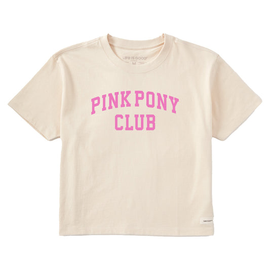 Women's Pink Pony Club Arch Short Sleeve Crusher Boxy Tee