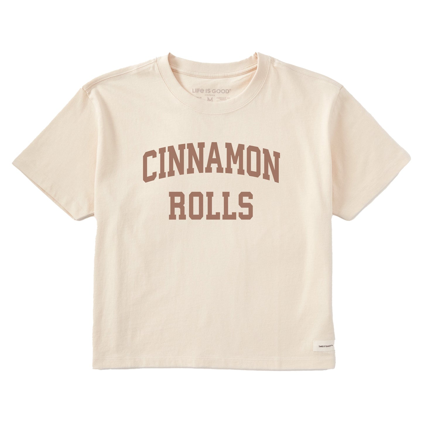 Women's Cinnamon Rolls Arch Short Sleeve Crusher Boxy Tee