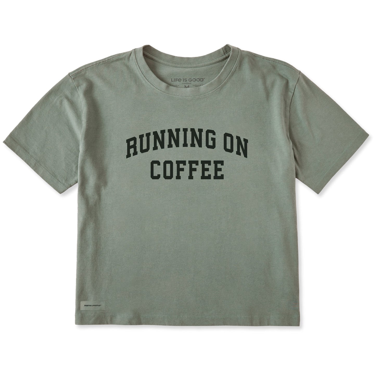 Women's Running on Coffee Arch Short Sleeve Crusher Boxy Tee