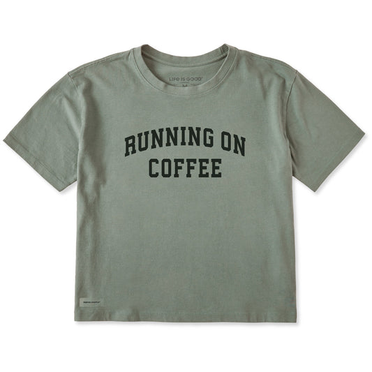 Women's Running on Coffee Arch Short Sleeve Crusher Boxy Tee