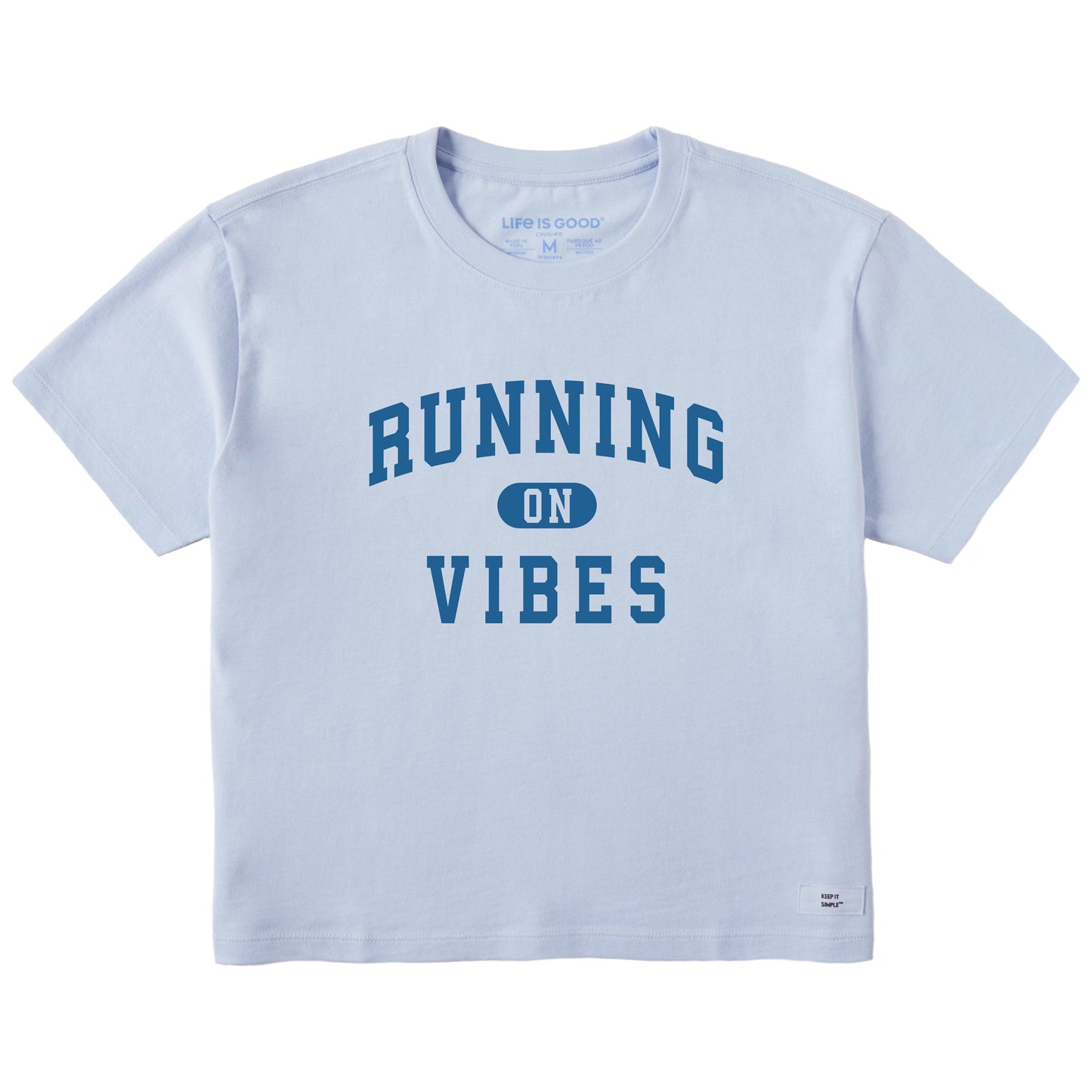 Women's Running on Vibes Arch Short Sleeve Crusher Boxy Tee
