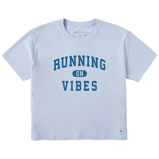 Women's Running on Vibes Arch Short Sleeve Crusher Boxy Tee