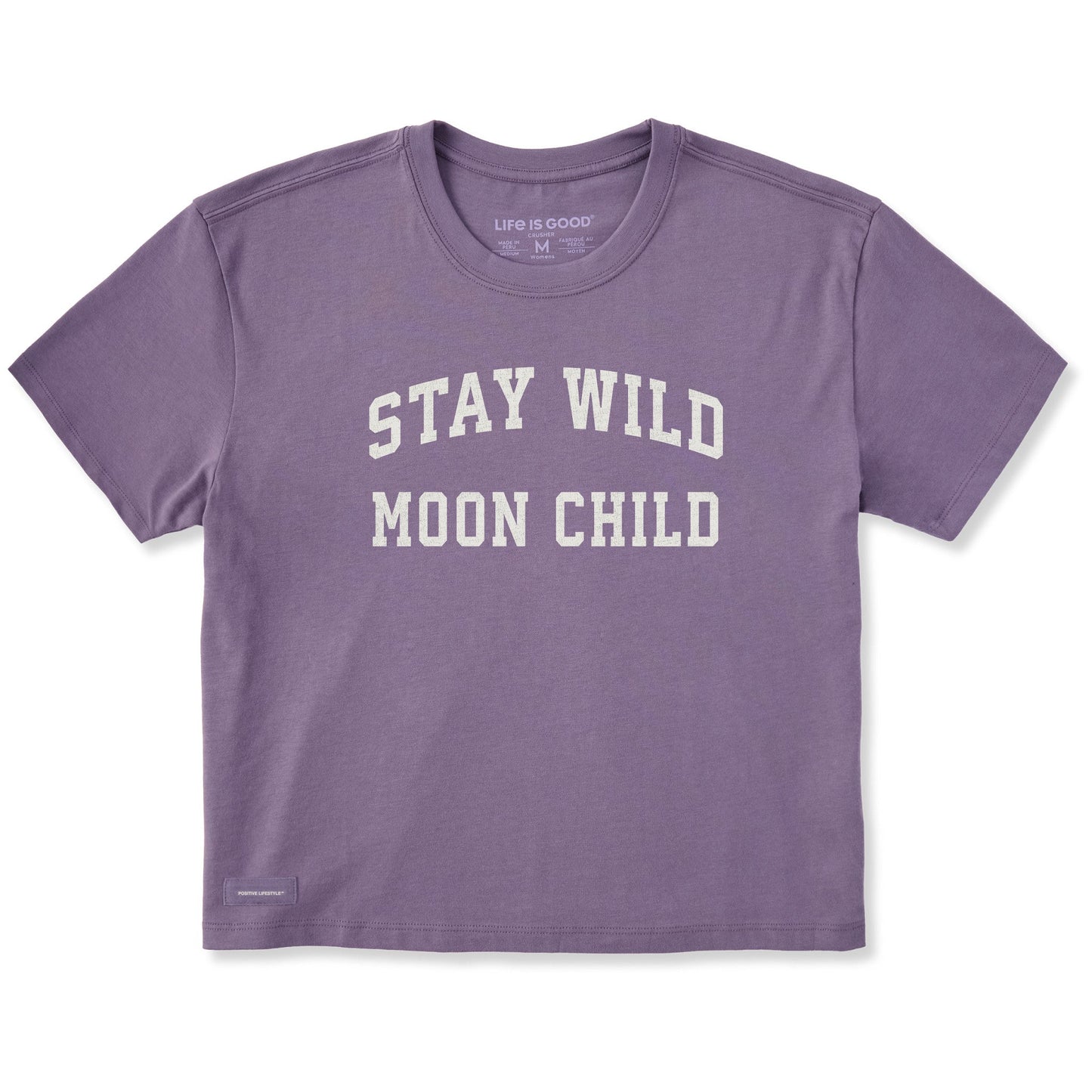 Women's Stay Wild Moon Child Arch Short Sleeve Crusher Boxy Tee