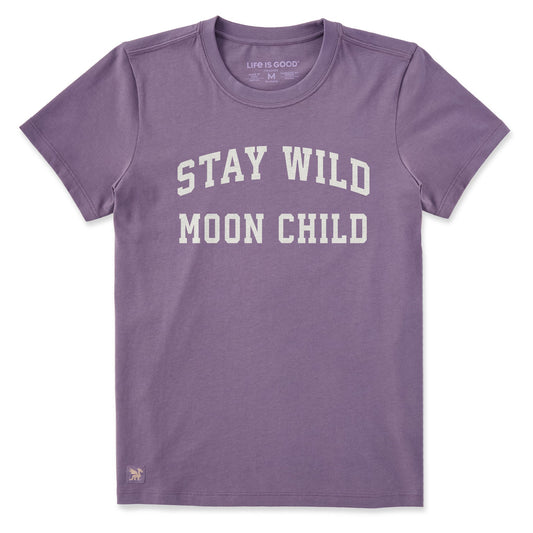 Women's Stay Wild Moon Child Arch Short Sleeve Crusher Tee
