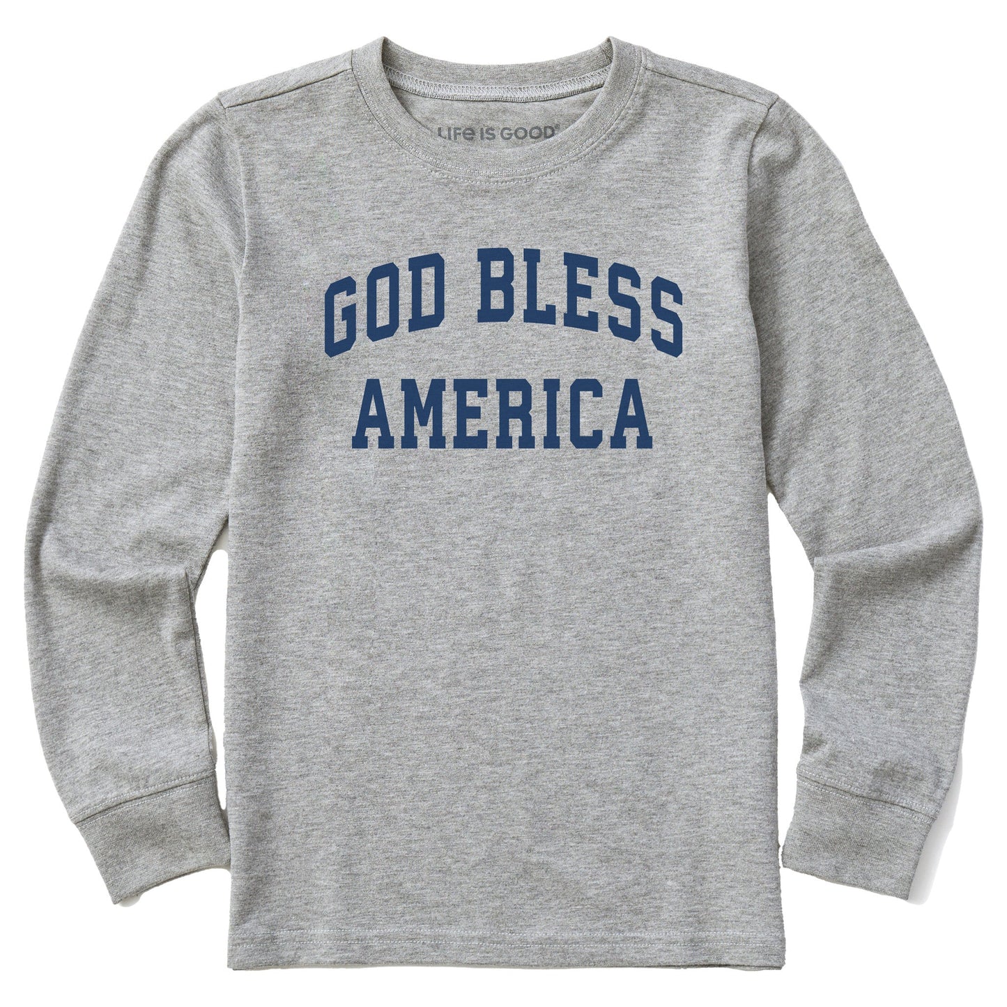 Kids God Bless America Arch Long Sleeve Crusher Tee