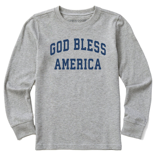 Kids God Bless America Arch Long Sleeve Crusher Tee