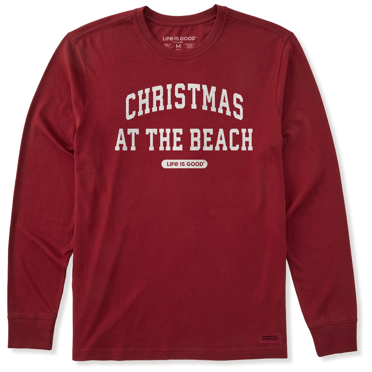 Men's Christmas at the Beach Arch Long Sleeve Crusher Tee