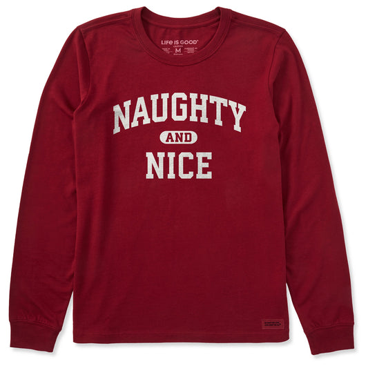 Women's Naughty and Nice Arch Long Sleeve Crusher Tee