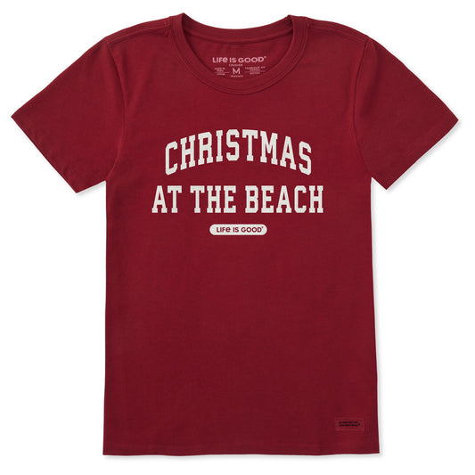 Women's Christmas at the Beach Arch Short Sleeve Crusher Tee