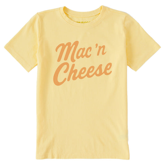 Kids Mac 'n Cheese Script Short Sleeve Crusher Tee