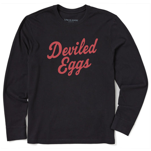 Men's Deviled Eggs Script Long Sleeve Crusher Tee