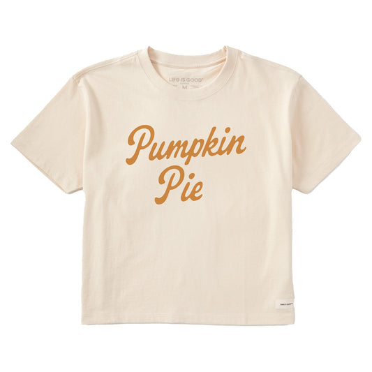 Women's Pumpkin Pie Script Short Sleeve Crusher Boxy Tee
