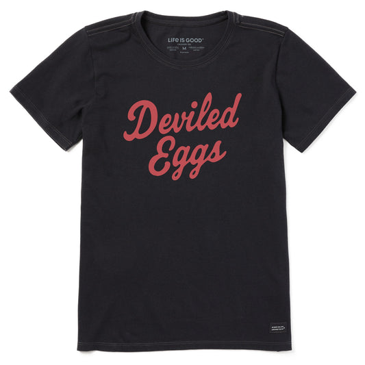 Women's Deviled Eggs Script Short Sleeve Crusher Tee