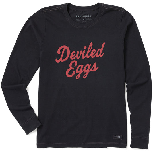 Women's Deviled Eggs Script Long Sleeve Crusher Tee