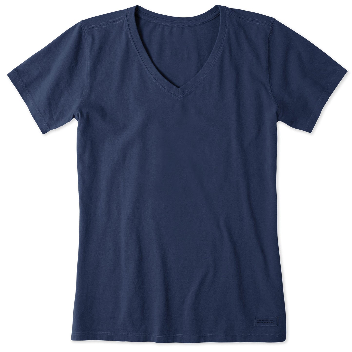 Women's Solid Short Sleeve Vee