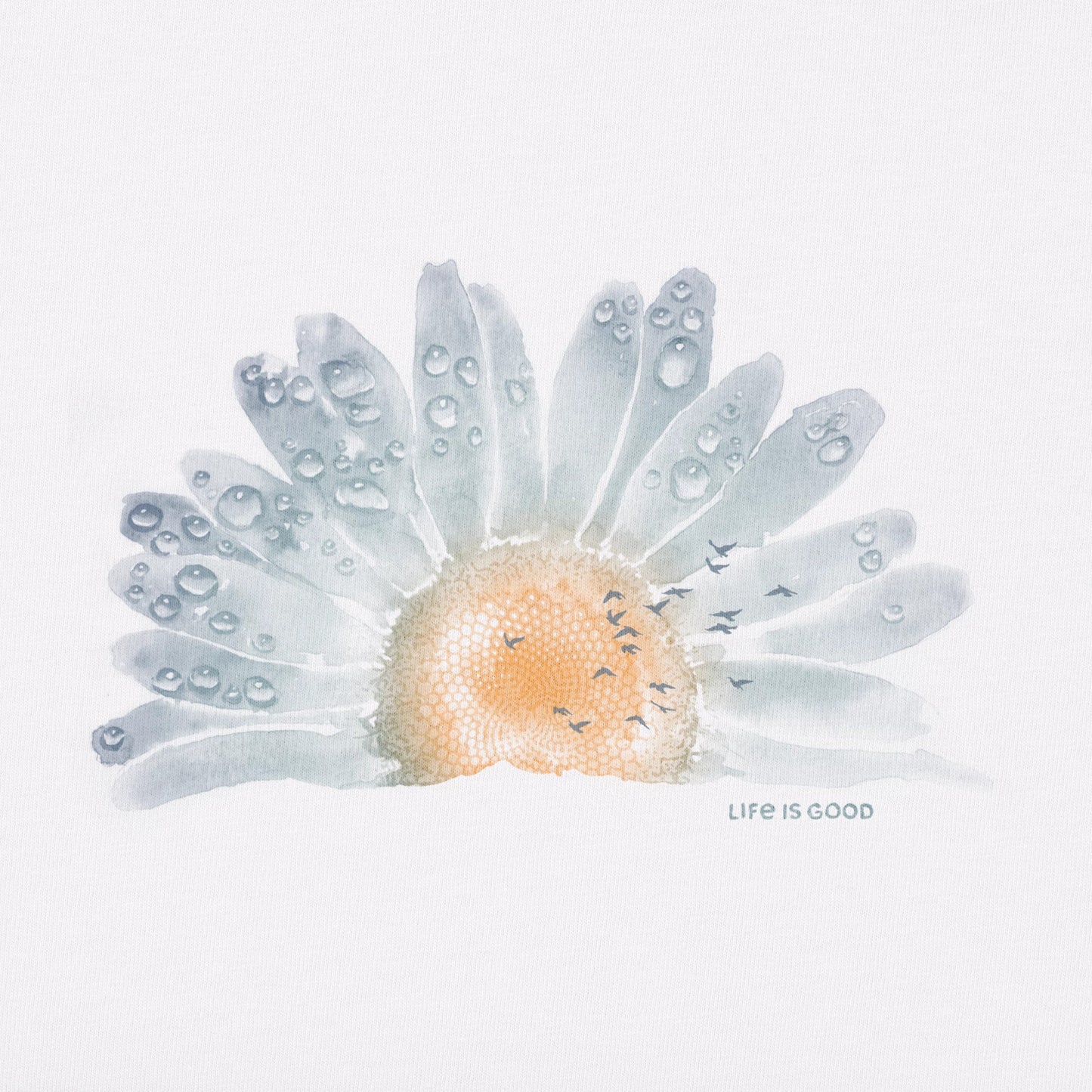 Women's Watercolor Daisy Short Sleeve Crusher Vee