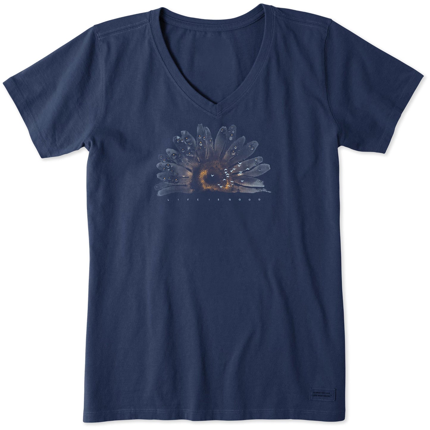 Women's Watercolor Daisy Short Sleeve Crusher Vee