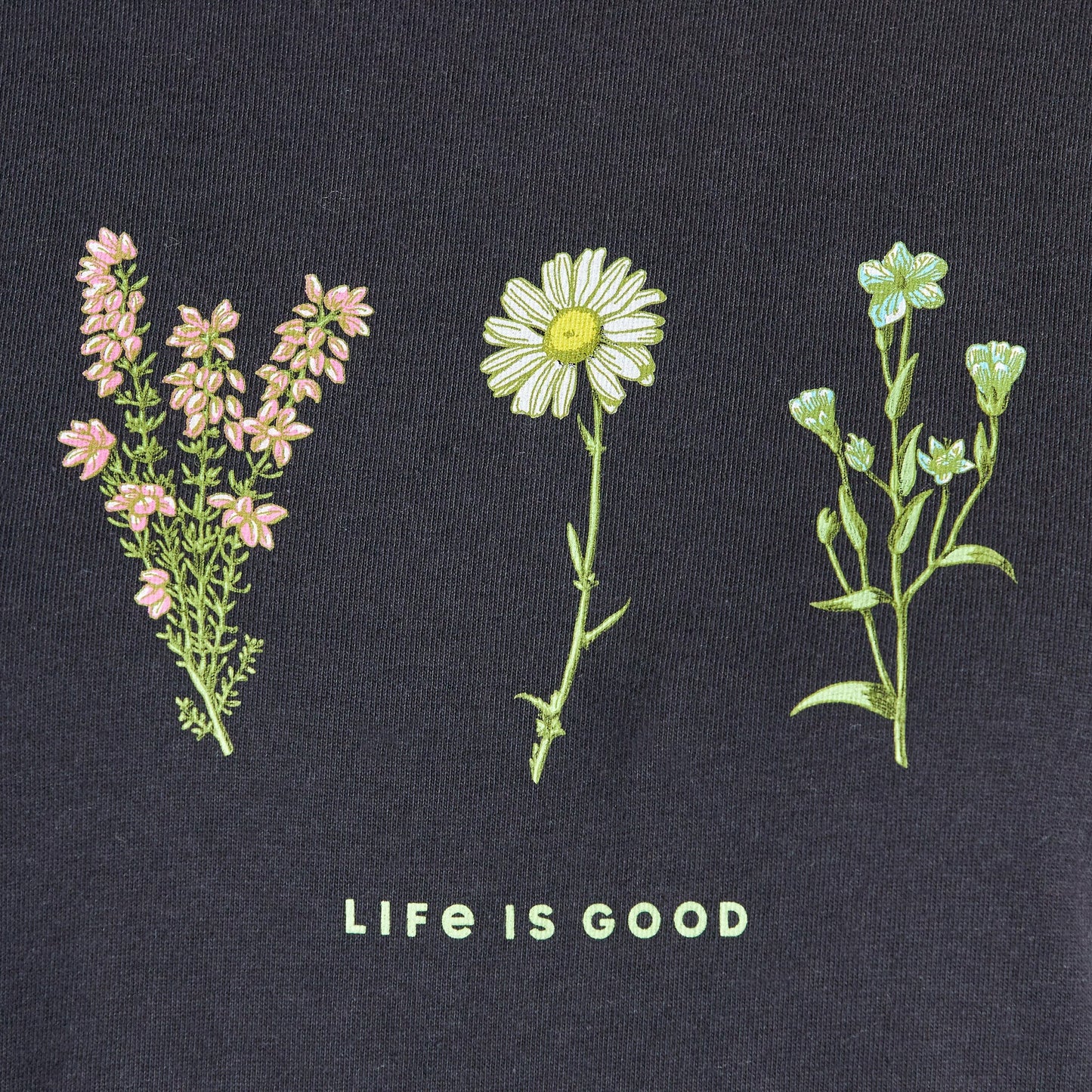 Women's Detailed Wildflowers Long Sleeve Crusher Tee