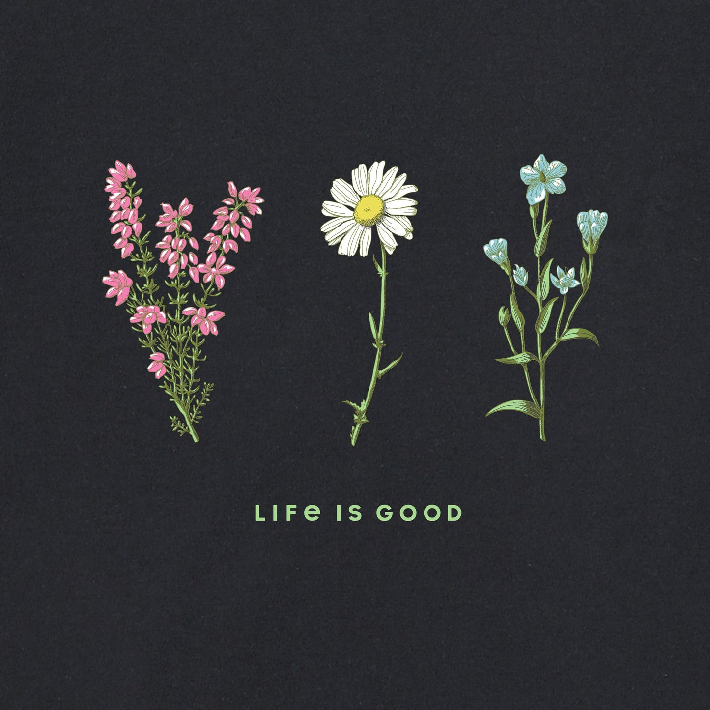 Women's Detailed Wildflowers Long Sleeve Crusher Tee