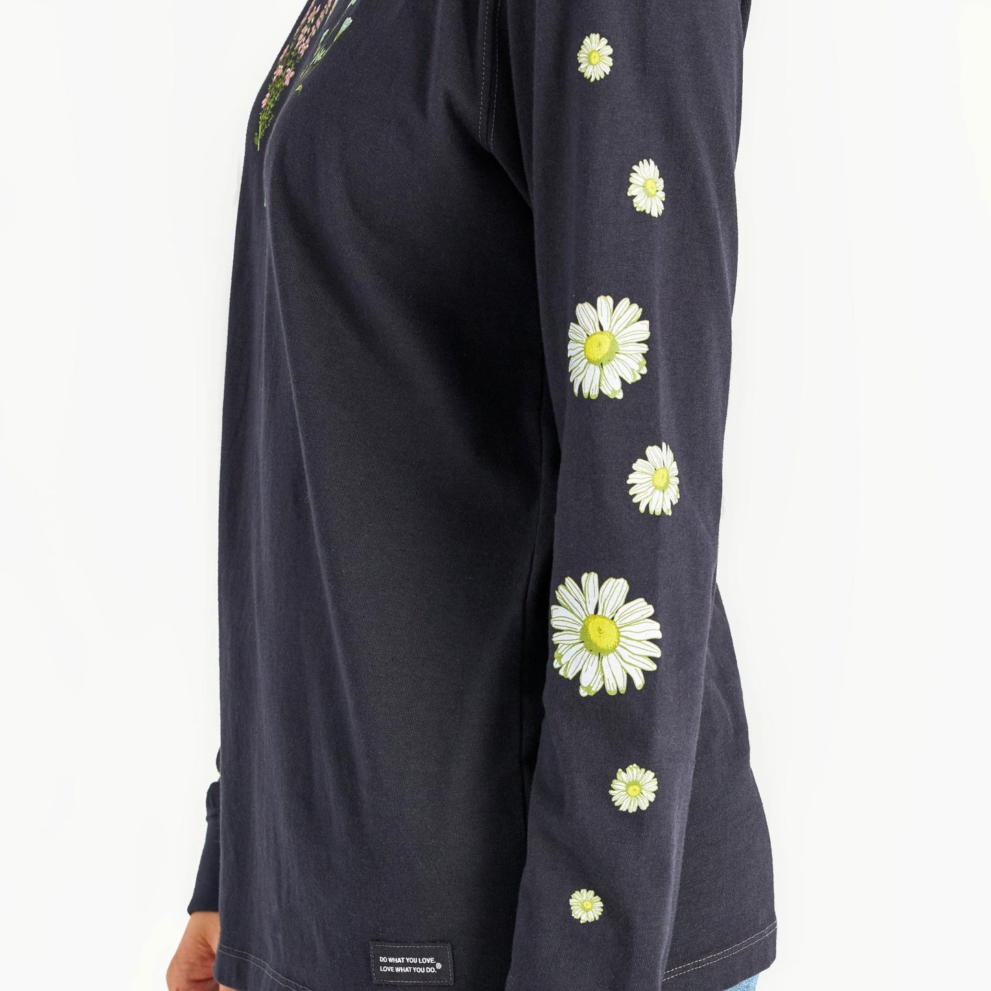 Women's Detailed Wildflowers Long Sleeve Crusher Tee