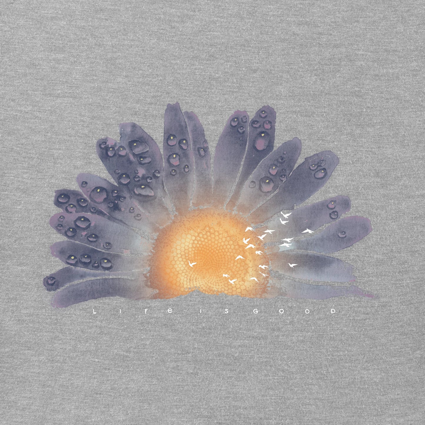 Women's Watercolor Daisy Short Sleeve Crusher Vee