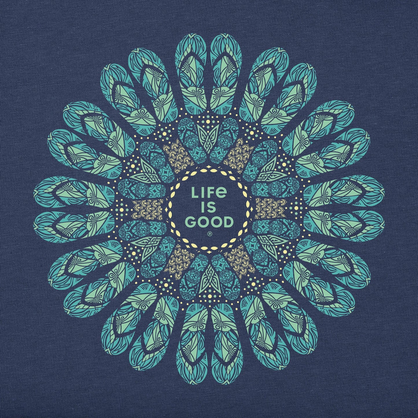 Women's Flip Flop Mandala Short Sleeve Crusher Vee