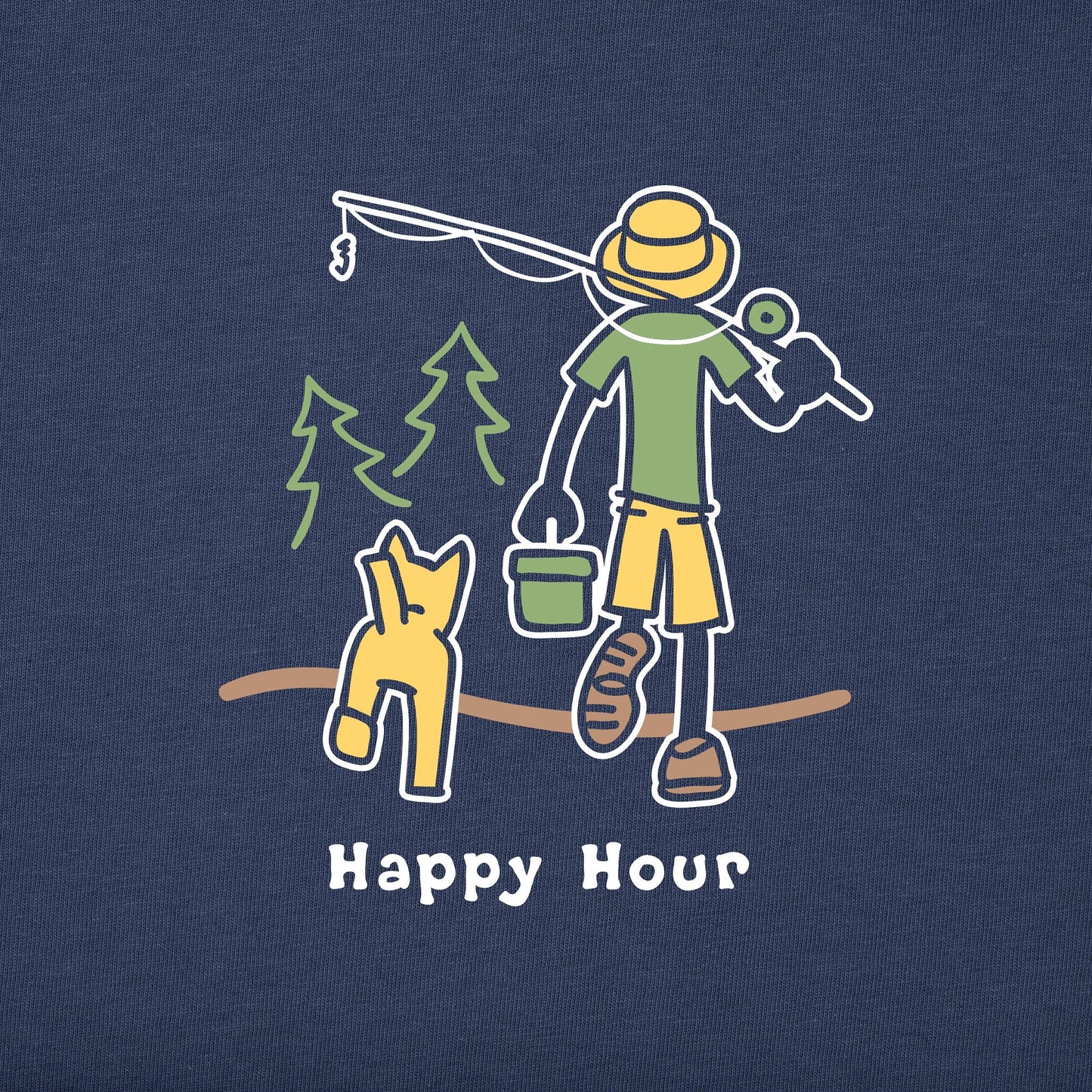 Men's Happy Hour Fish Short Sleeve Crusher Tee