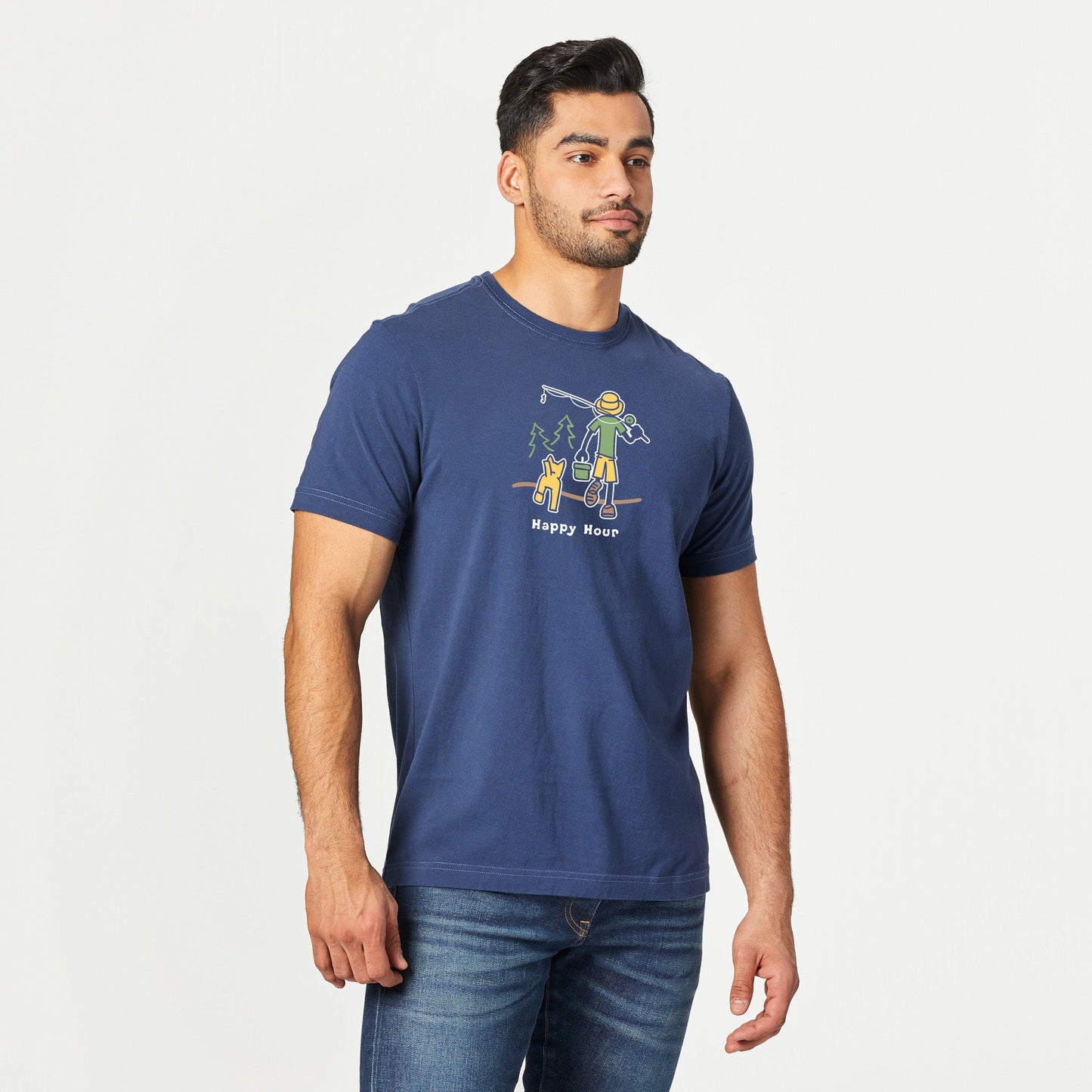 Men's Happy Hour Fish Short Sleeve Crusher Tee