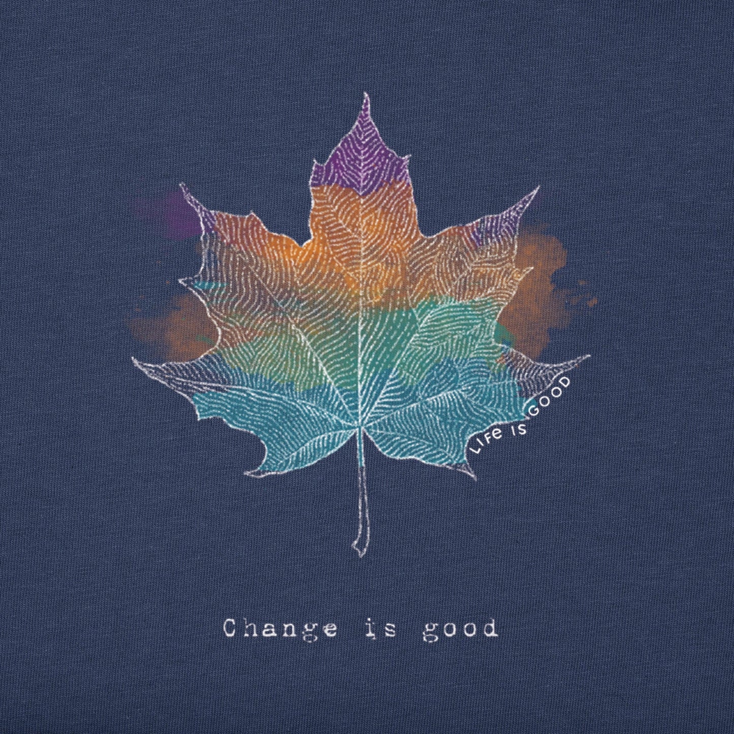 Women's Change Leaf Engraved Long Sleeve Crusher Vee