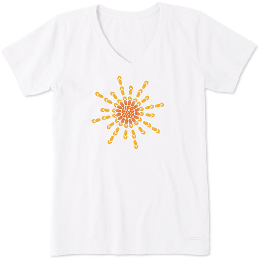 Women's Flip Flop Sun Short Sleeve Crusher Vee