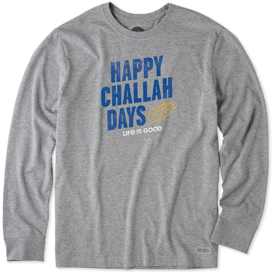 Men's Happy Challah Days Long Sleeve Crusher Tee