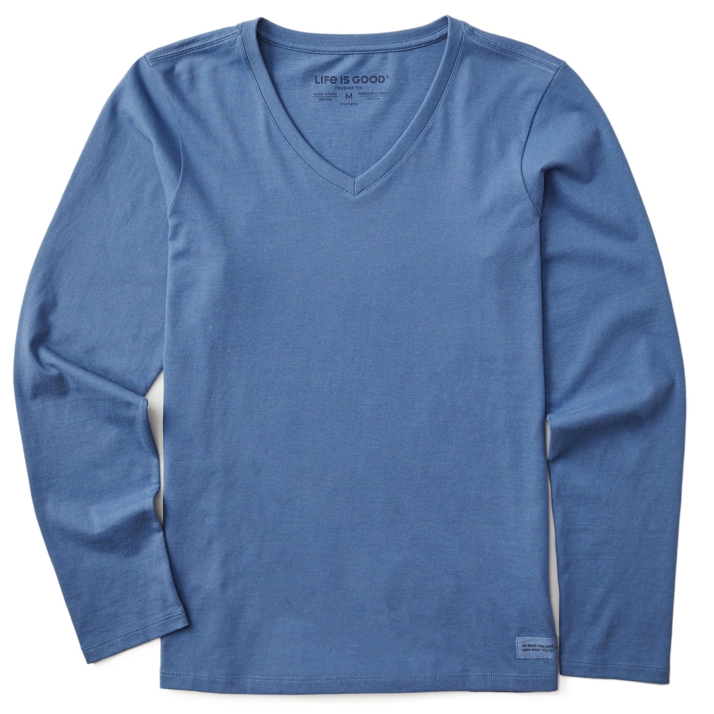 Women's Solid Long Sleeve Crusher Vee