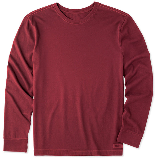 Men's Solid Long Sleeve Crusher Tee
