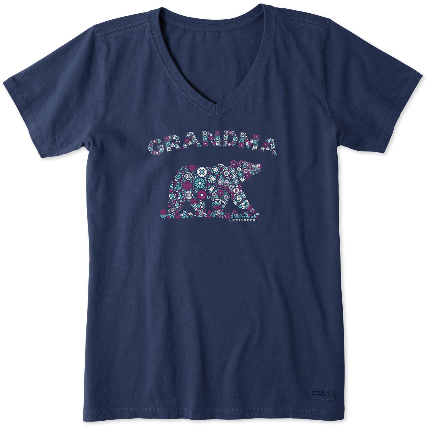 Women's Primal Grandma Bear Short Sleeve Crusher Vee