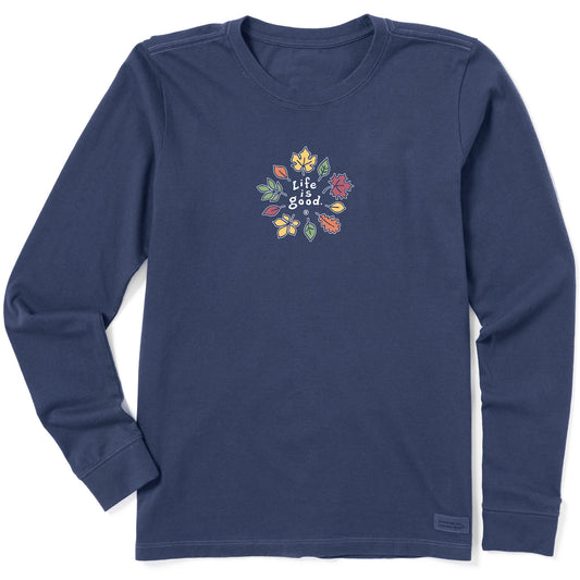 Women's Fall Leaves Long Sleeve Crusher Tee