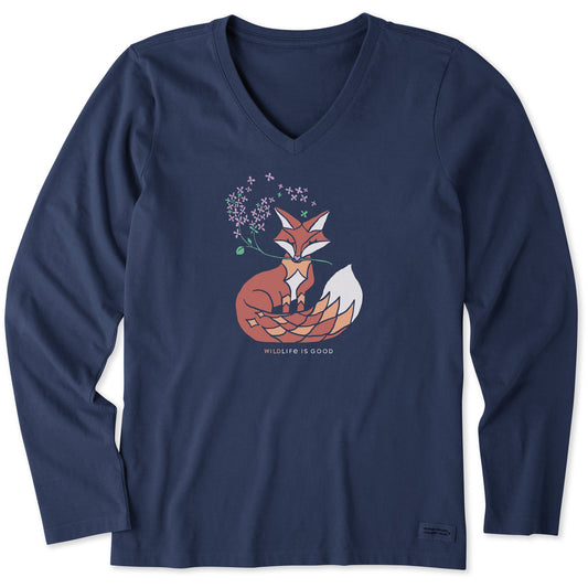 Women's Wild Fox Long Sleeve Crusher Vee