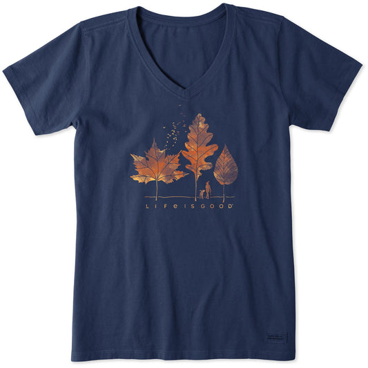 Women's Fall Walk Short Sleeve Crusher Vee