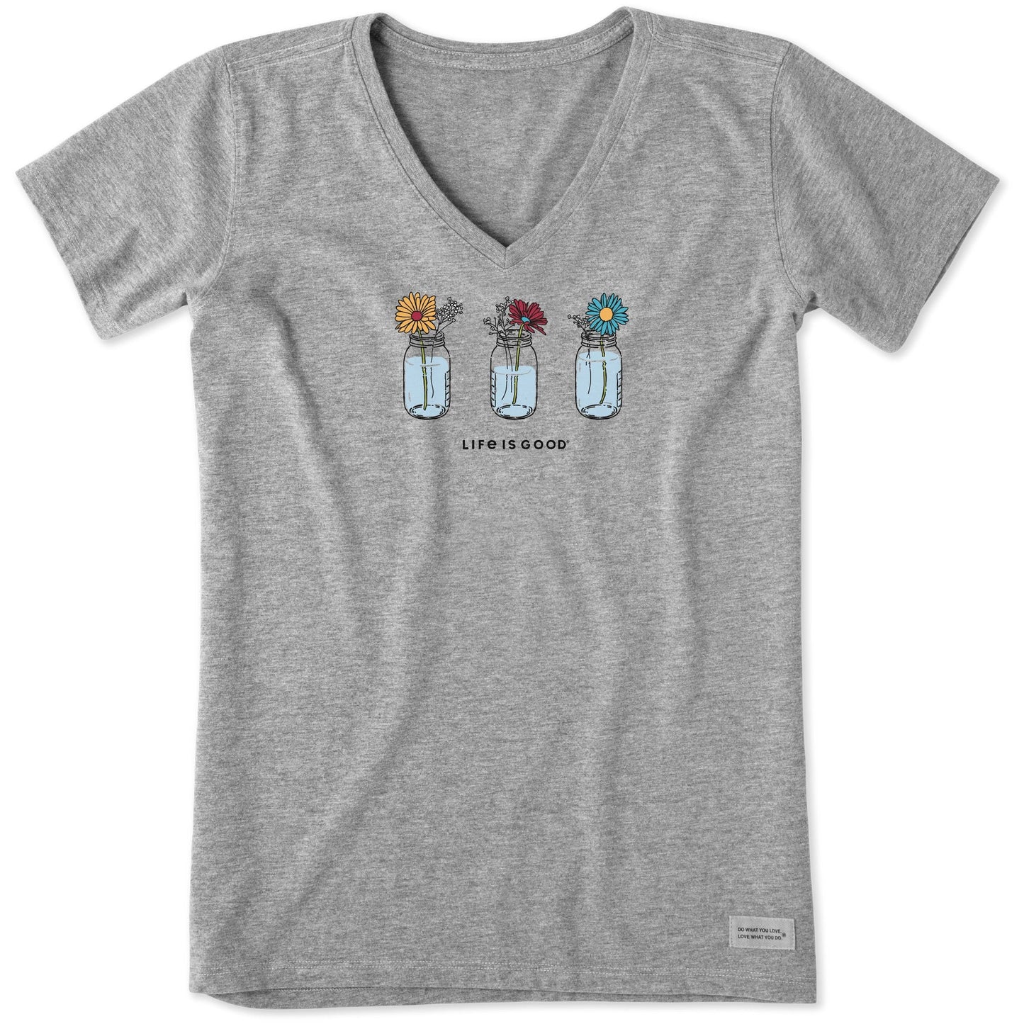 Women's Floral Jars Short Sleeve Crusher Vee