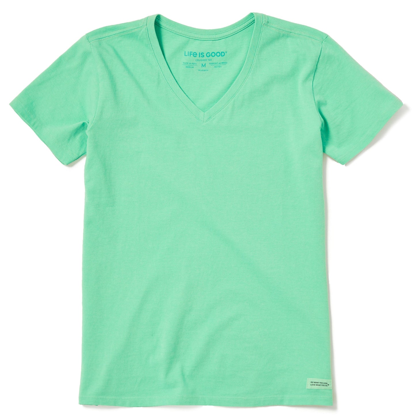 Women's Solid Short Sleeve Vee