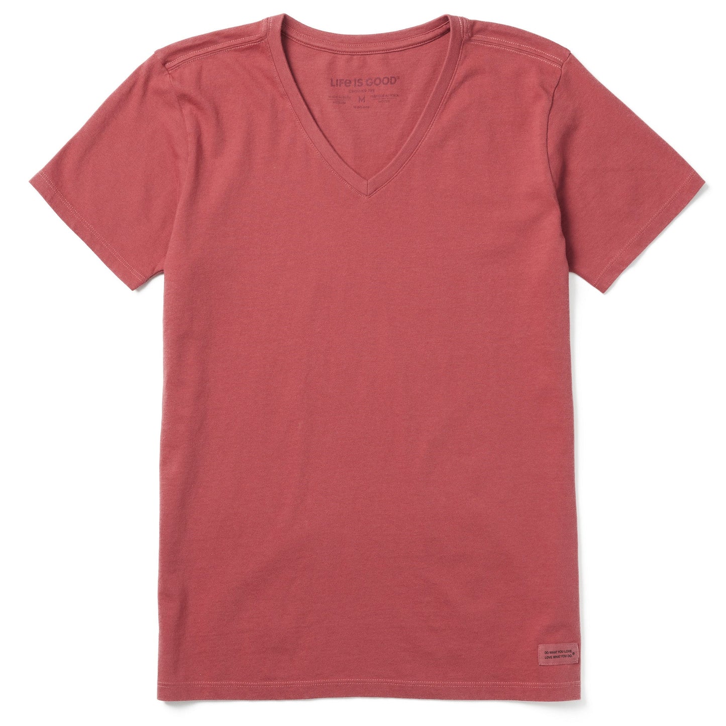 Women's Solid Short Sleeve Vee