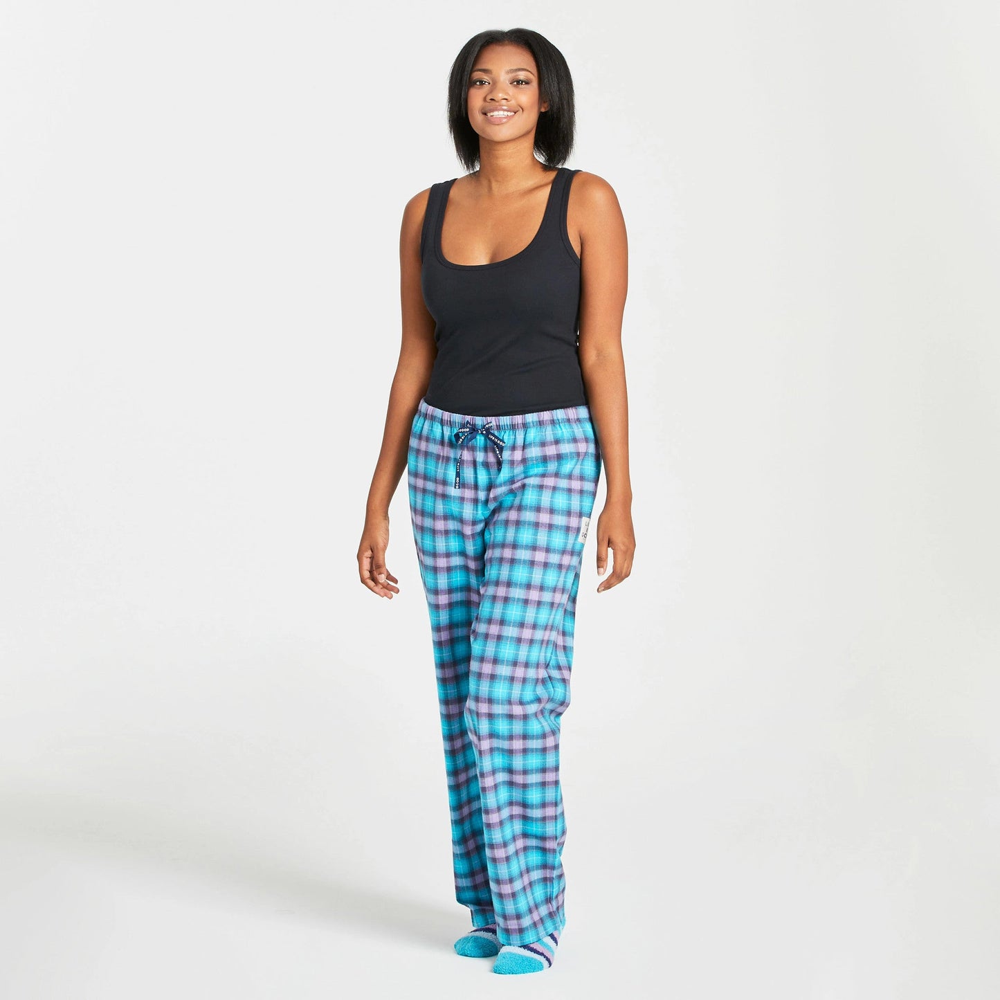 Women's Island Blue Plaid Classic Sleep Pant