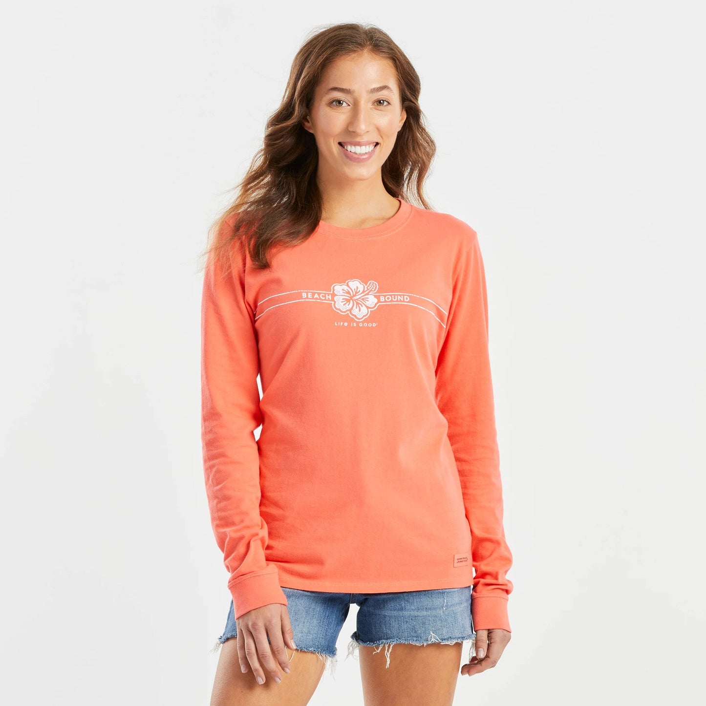 Women's Beach Bound Stripe Long Sleeve Crusher Tee