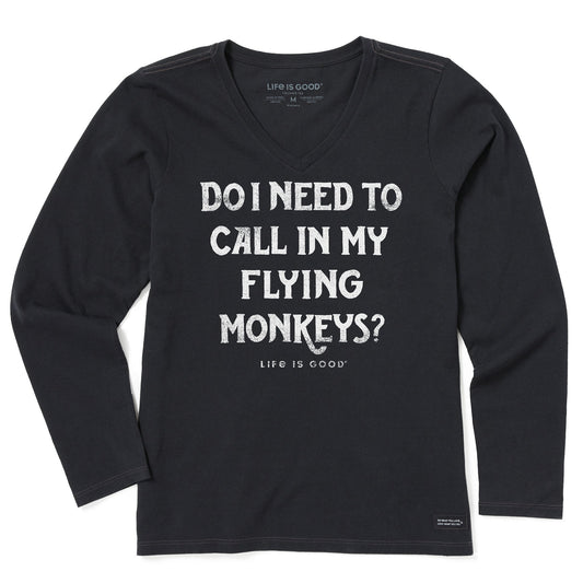 Women's FLYING MONKEY Long Sleeve Crusher Vee