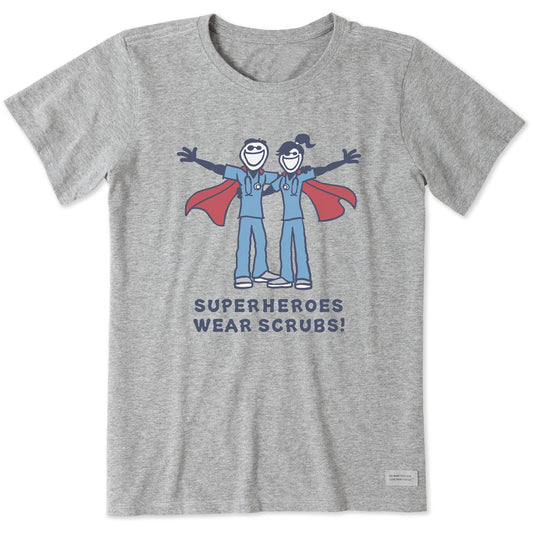 Women's Super Heroes Scrubs Short Sleeve Crusher Tee