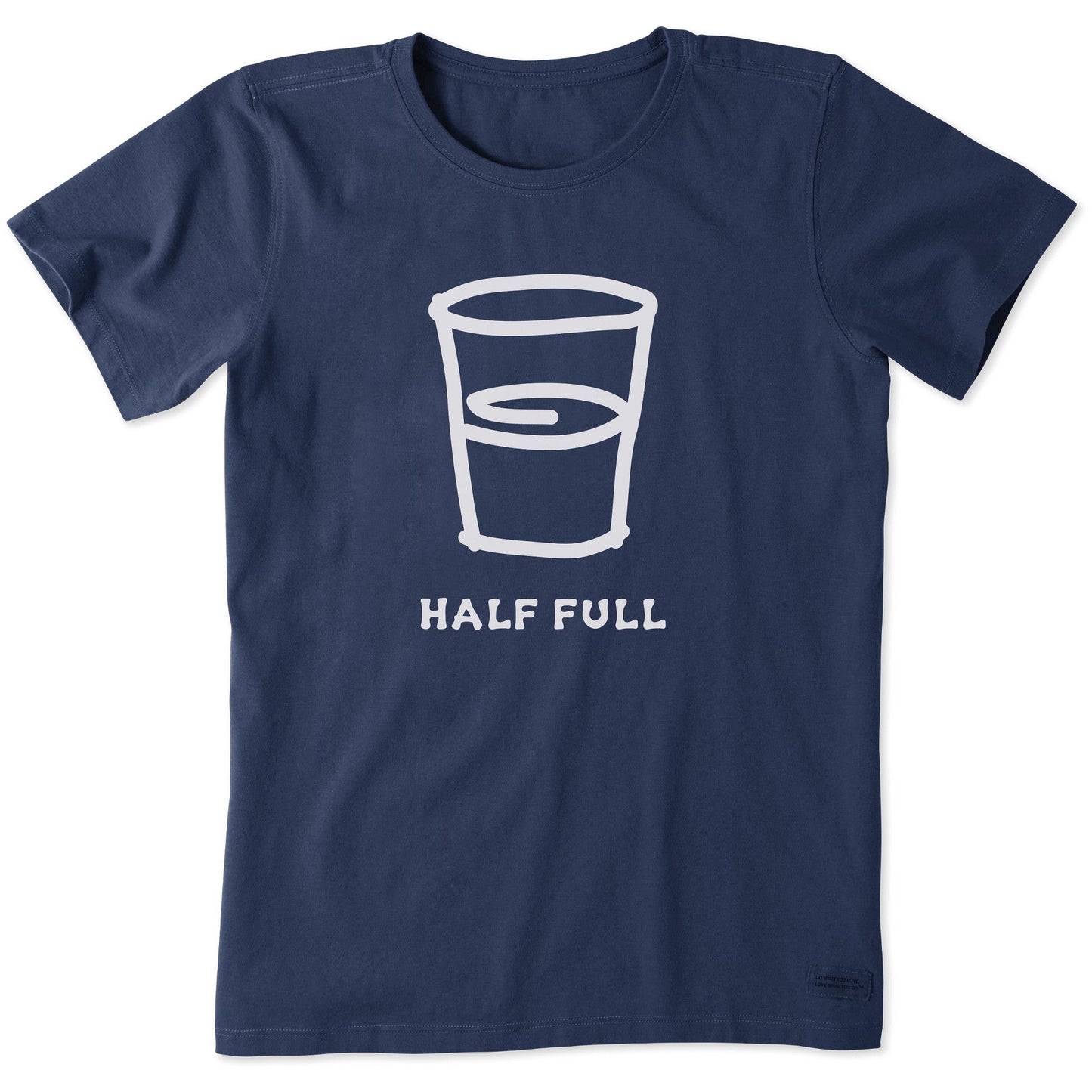 Women's Half Full Glass Short Sleeve Crusher Tee