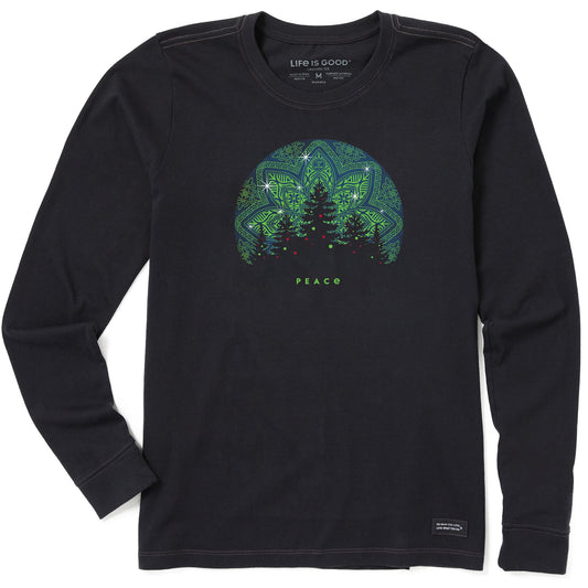 Women's Twinkling Tree Forest Long Sleeve Crusher Tee