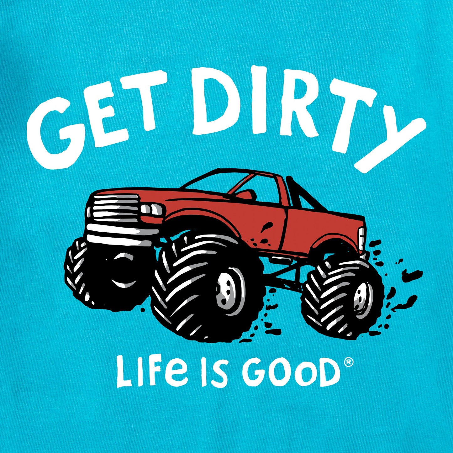 Kids Get Dirty Truck Long Sleeve Crusher Tee