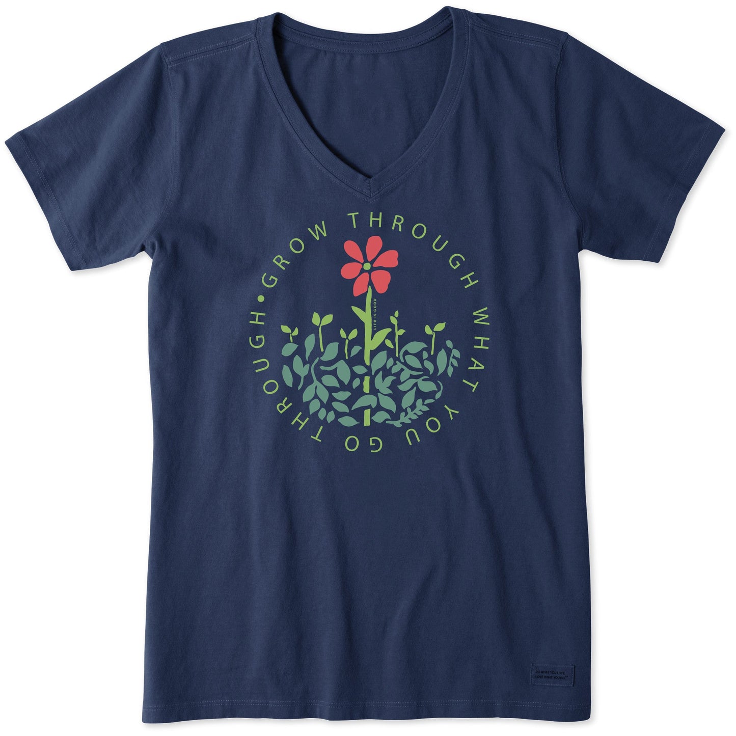 Women's Grow Through What you Go Through Short Sleeve Crusher Vee