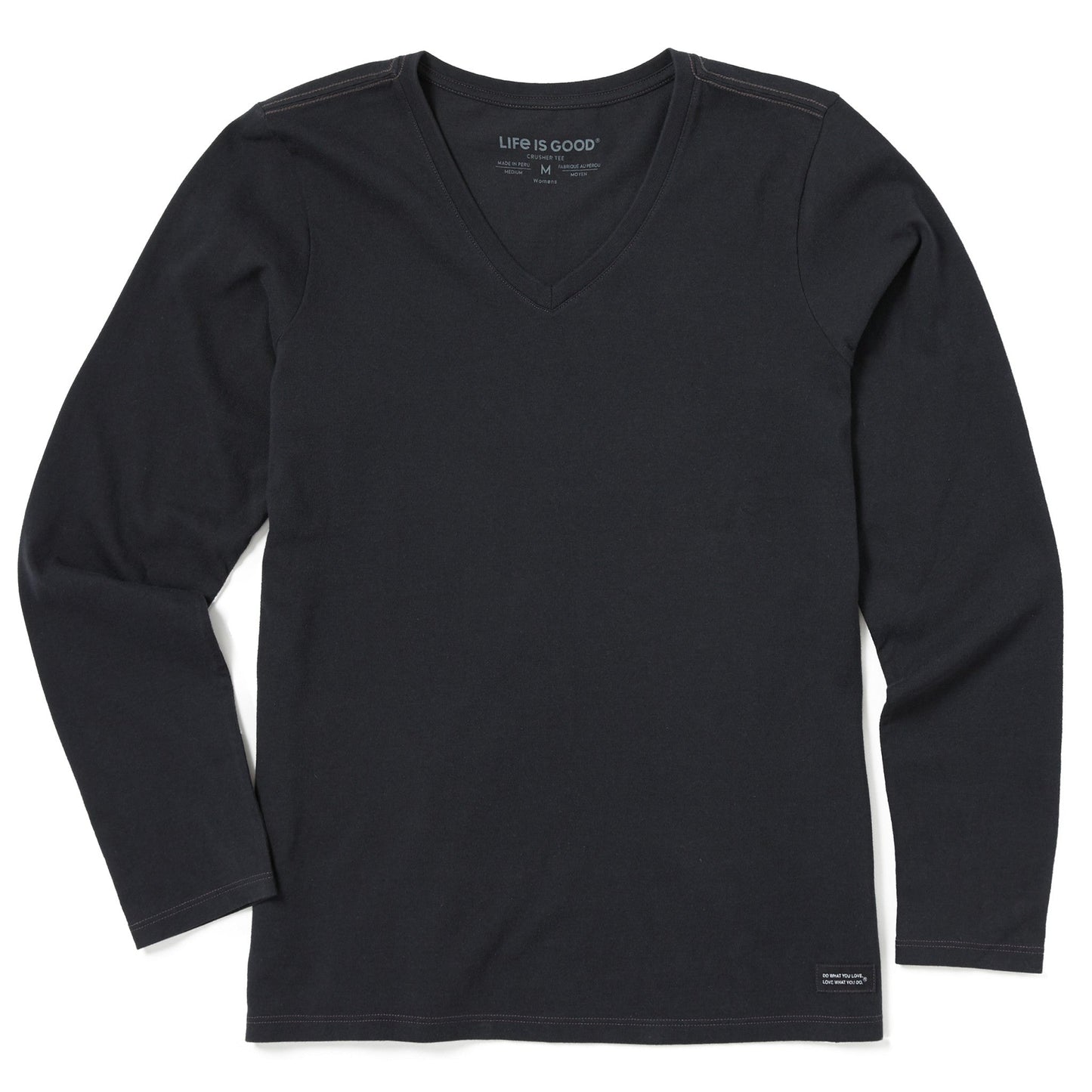 Women's Solid Long Sleeve Crusher Vee